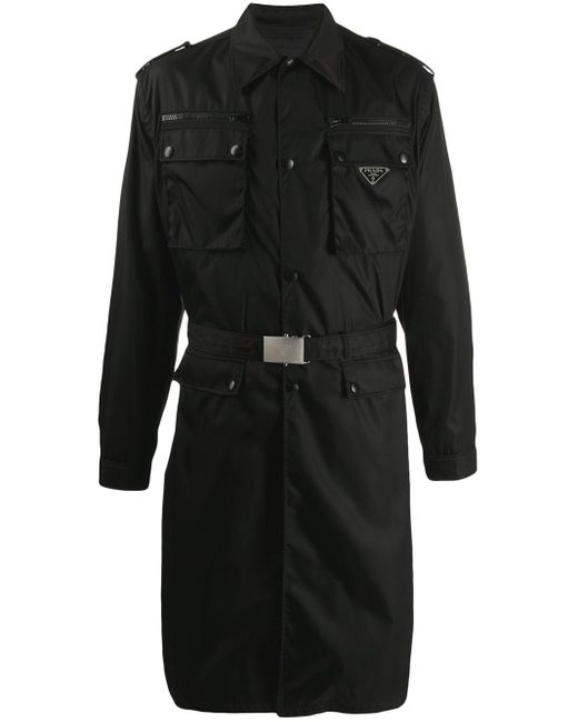Prada Black Military Trench Coat for men
