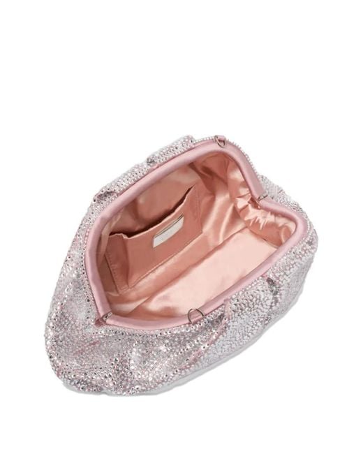 Twentyfourhaitch White Cambridge Rhinestone-Embellished Clutch Bag