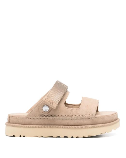 Ugg Natural Sand Leather Textile Sandals