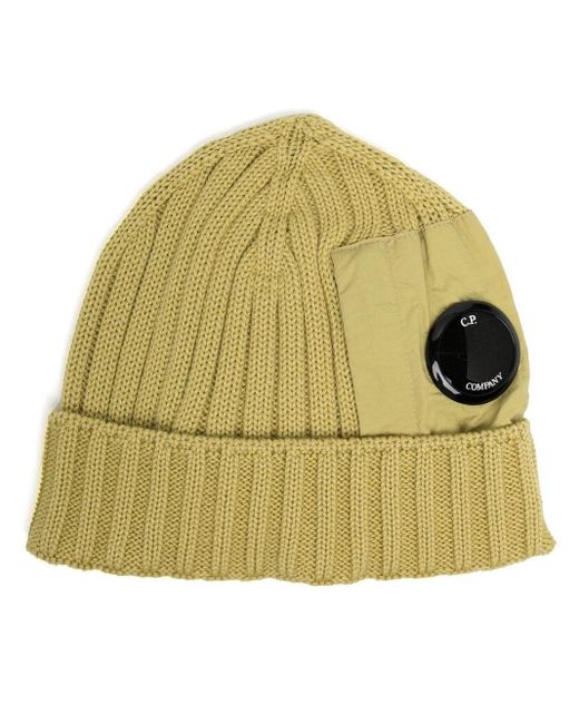 C.P. Company Lens-detail Wool Beanie in Yellow for Men | Lyst