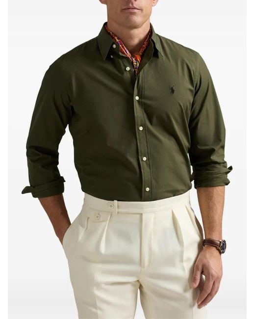 メンズ Polo Ralph Lauren ポプリン シャツ Green