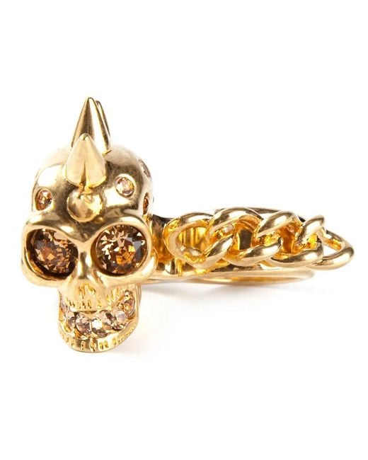 McQueen Metallic Ring Mit Totenkopf