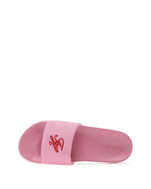 Tommy Hilfiger Pink Claquettes À Logo Brodé