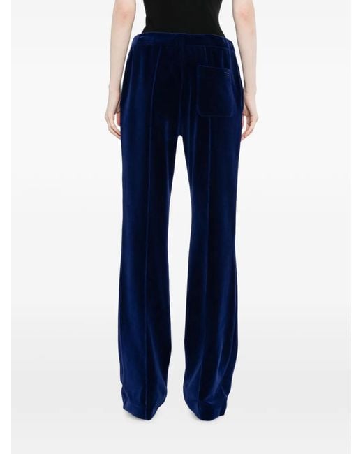 Tom Ford Blue Velour Tonal Tf Embroidered Joggers