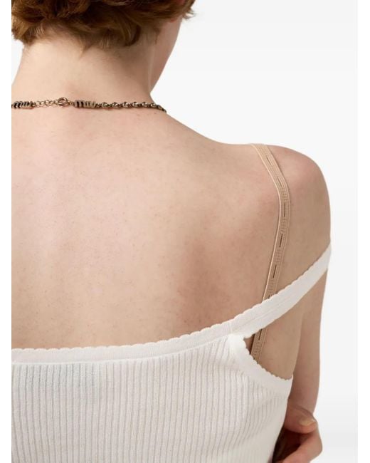 Top de canalé Miu Miu de color White