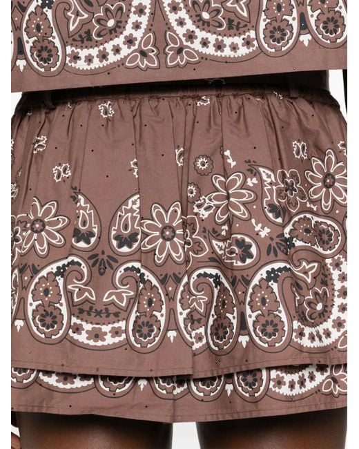 Maje バンダナプリント ショートパンツ Brown