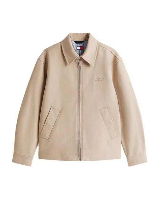 Tommy Hilfiger Jack Met Borduurwerk En Rits in het Natural voor heren