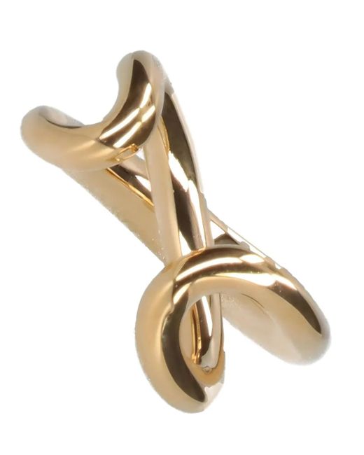 Charlotte Chesnais Metallic Initial Crossed-Tone Ear Cuff Earings