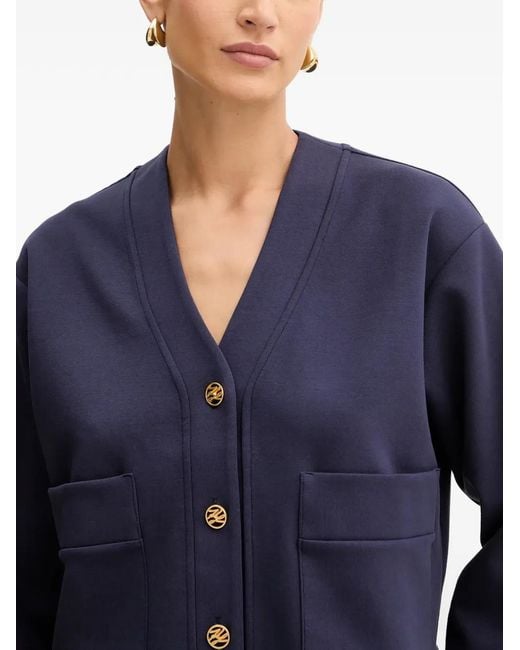 Karl Lagerfeld Blue Jersey Cropped Jacket