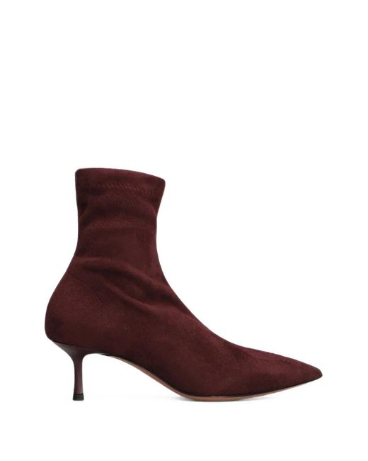 Castagna Purple Selene Pointed-Toe Ankle Boots