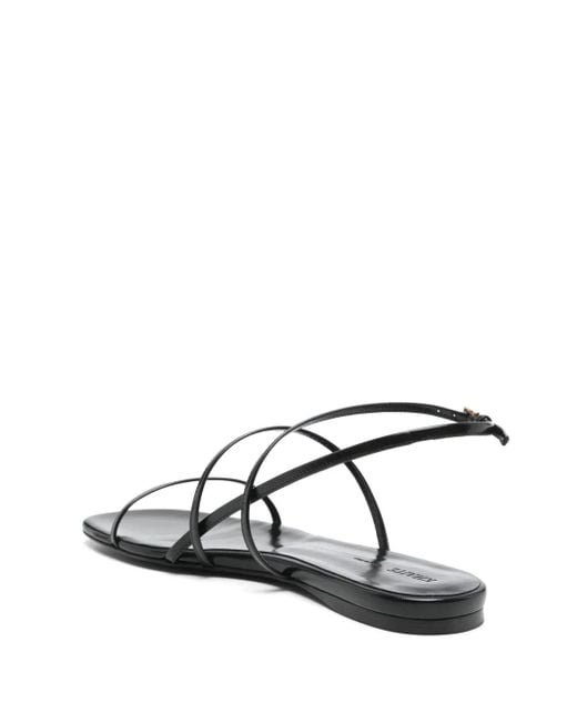 Khaite White Leather Loop Flat Sandals