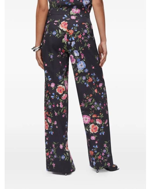 Liu Jo White Pantalon Droit À Fleurs