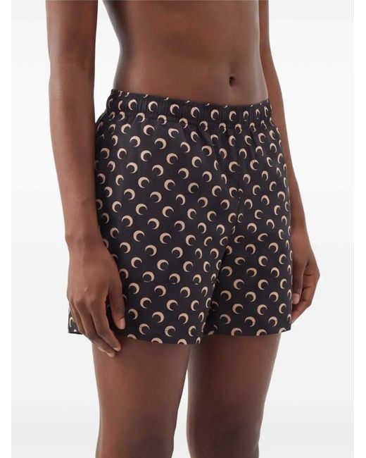 MARINE SERRE Black Moon Swim Shorts for men