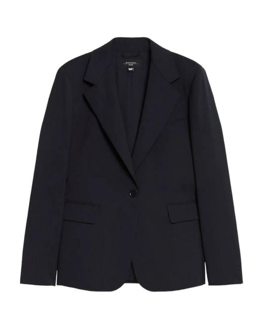 Max Mara Blazer Met Enkele Rij Knopen in het Blue