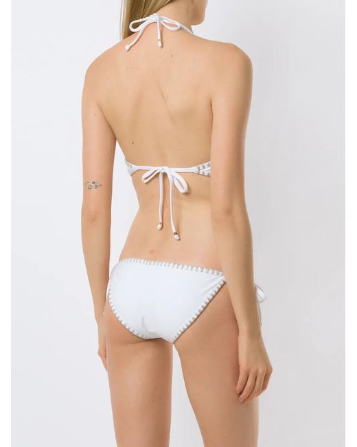 Amir Slama White Tie Cut-Out One-Piece