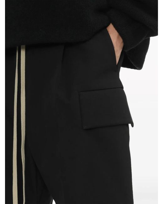 Fear Of God Black Wool-Cotton Blend Cargo Shorts for men