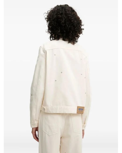 Moschino White Embellished Denim Jacket