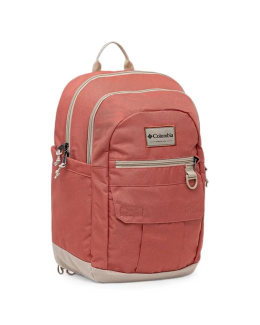 Columbia Red Buxton Logo-Patch Backpack