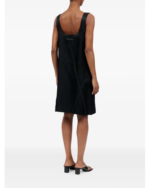 MM6 by Maison Margiela Black V-Neck Panelled Mini Dress
