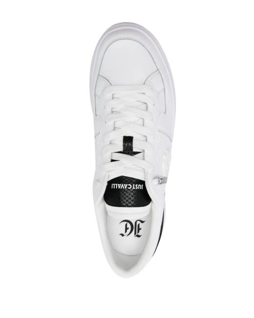 Baskets En Cuir À Patch Logo Just Cavalli pour homme en coloris White
