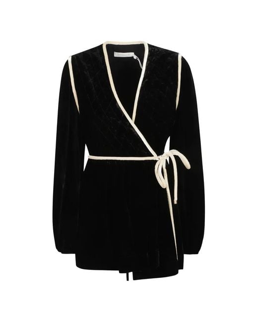 Zimmermann Black Quilted Velvet Jacket