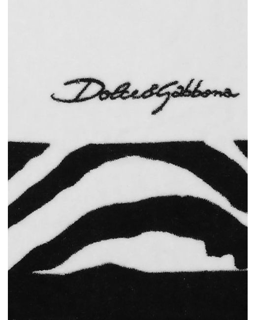 Dolce & Gabbana Black Terry Cotton Beach Towel