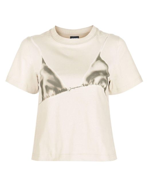 Jacquemus Natural T-Shirt mit Bikini-Print