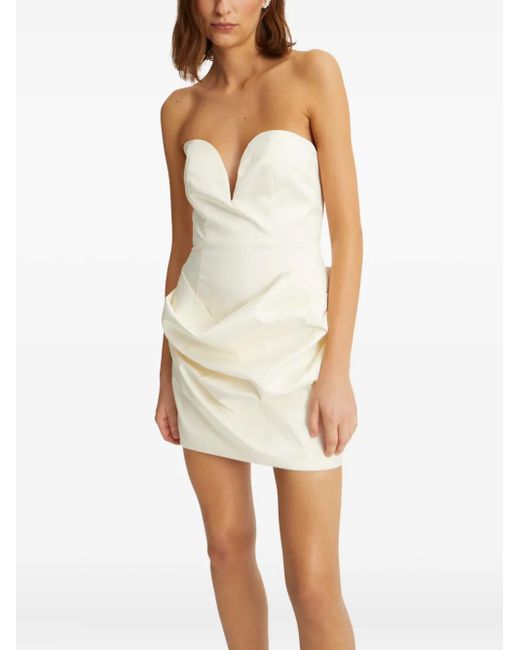 ROTATE BIRGER CHRISTENSEN Natural Weiße Korsettstil Kleid
