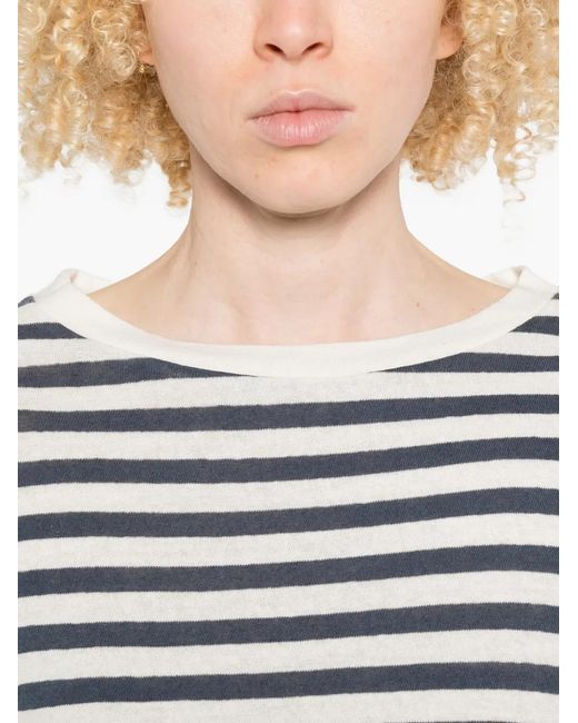 Majestic Filatures Blue Striped T-Shirt