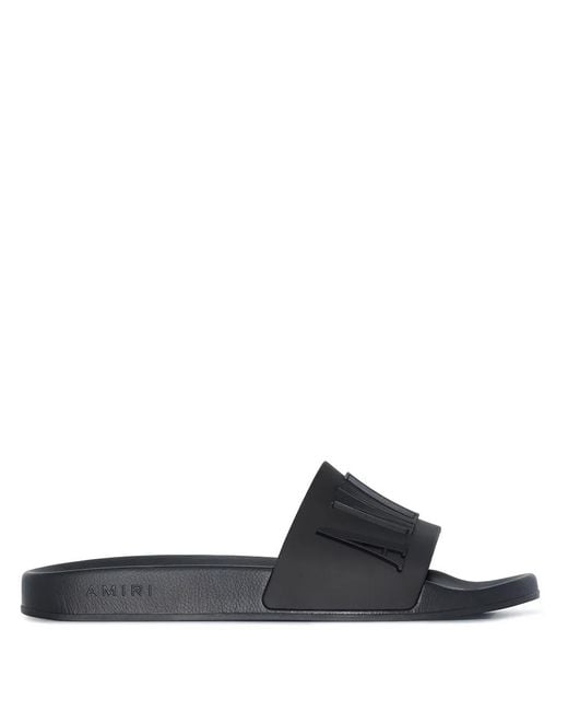 Amiri Black Brand-embossed Rubber Sliders for men