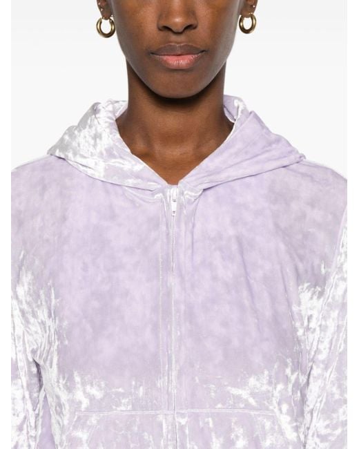 Jasmine crushed-velvet hoodie Mc2 Saint Barth en coloris Purple