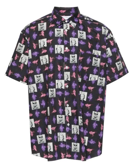 Comme des Garçons Blue Comme Des Garcons Shirt Short-Sleeved Shirt With Andy Warhol Print for men