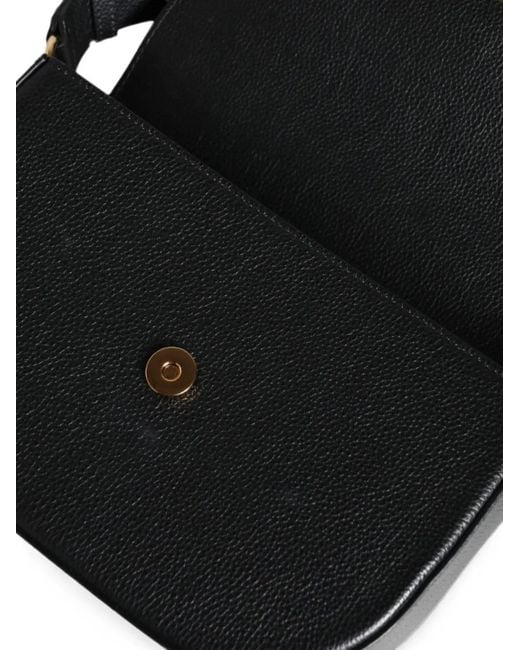 Versace Black La Medusa Grained Leather Shoulder Bag