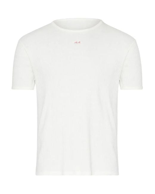 Maison Margiela White Ribbed Crew-Neck T-Shirt for men