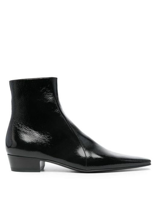 Saint Laurent Black 35mm Patent-leather Ankle Boots for men
