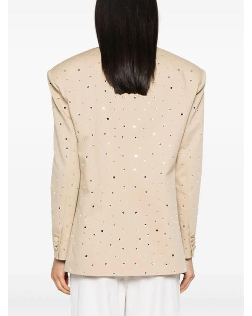 GIUSEPPE DI MORABITO Natural Rhinestone-Embellished Single-Breasted Blazer