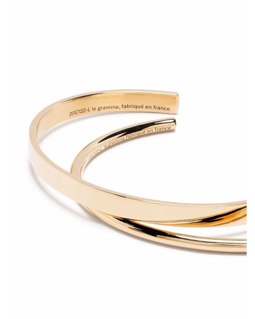 Le Gramme Natural 18Kt Polished Ribbon Cuff Set
