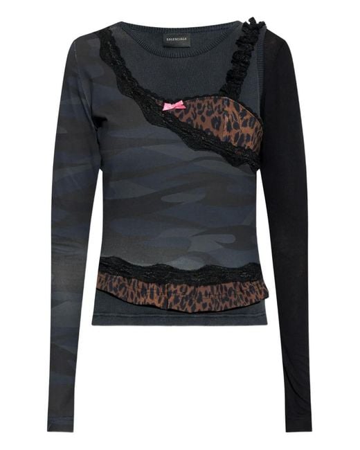 Balenciaga Black Panelled Top