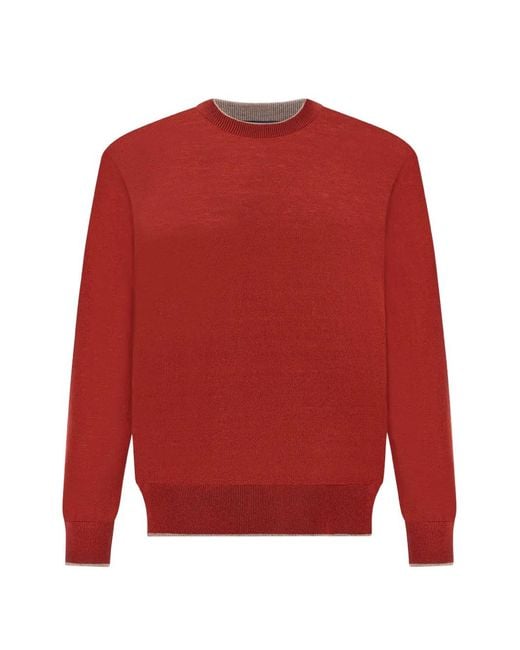 Paul & Shark Red Piuma-Wool Sweater for men