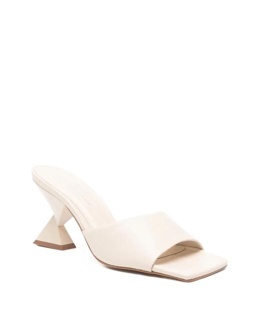 Carrano Natural Geometric-Heel Mules