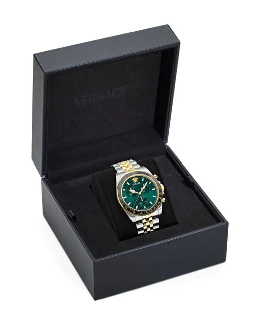 Orologio Greca Chrono Wave di Versace in Metallic da Uomo