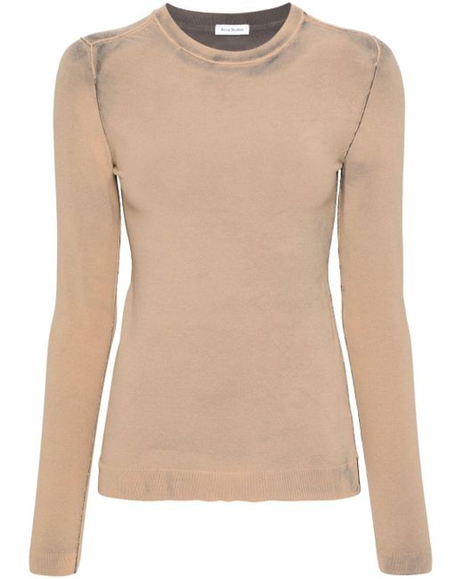 Acne Natural Cut-out Fine-knit Top