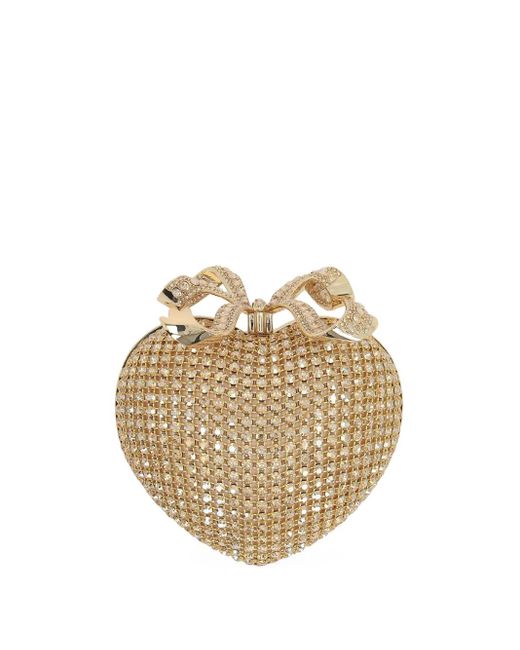 Bolso de mano con forma de corazón Self-Portrait de color Metallic
