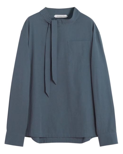 Lanvin Blue Tie-Neck Top for men