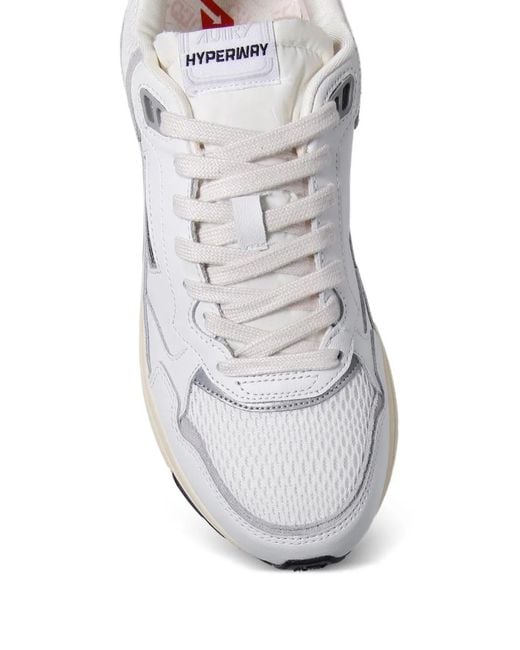 Autry White Hyperway Panelled Sneakers for men