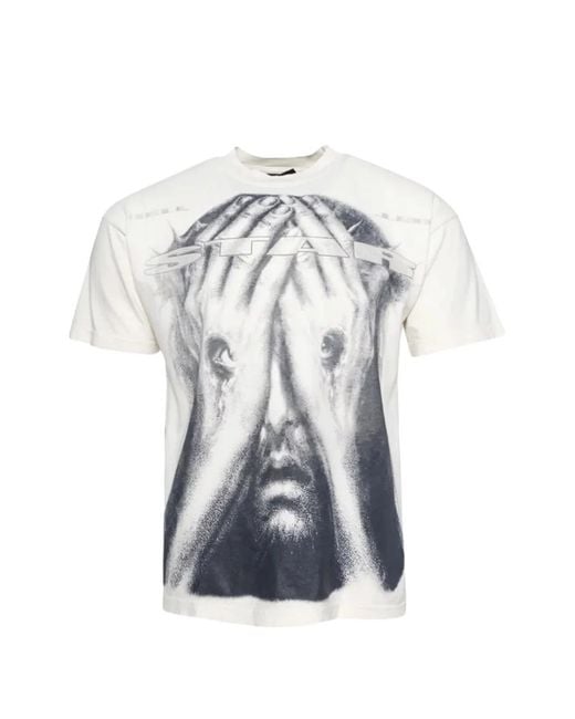 HELLSTAR Blue Graphic-Print T-Shirt for men