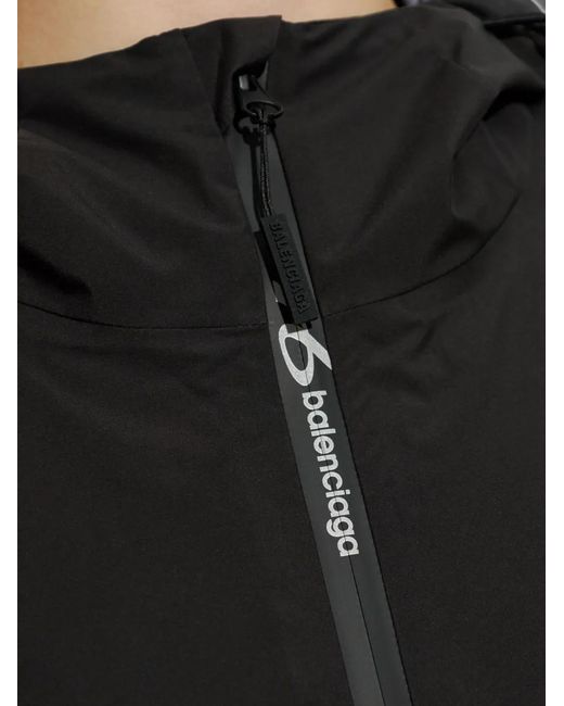 Balenciaga Black Logo-Print Colour-Block Hoodie for men