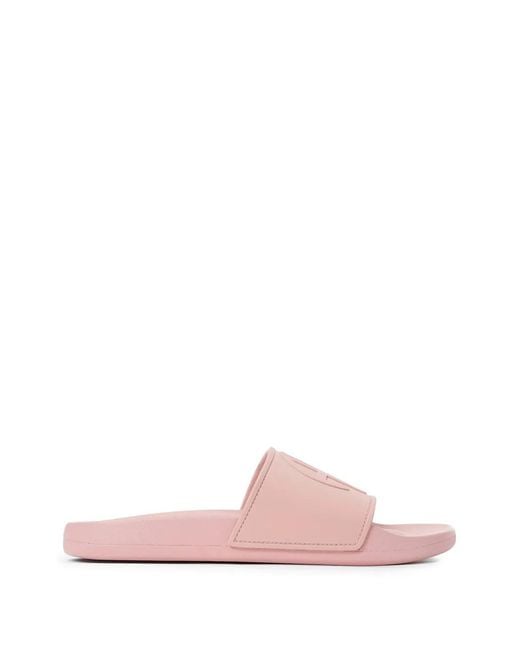 Anine Bing Pink Isla Logo-Embossed Slides