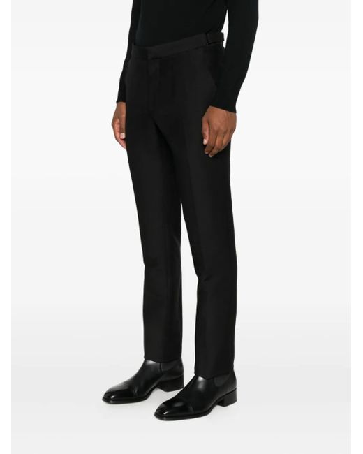 Tom Ford Black Flat-Front Trousers for men