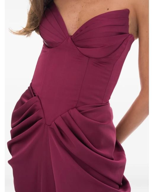 Ana Radu Purple Corset Draped Gown
